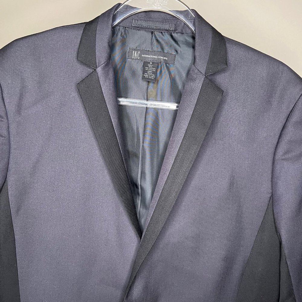 INC Slim Fit Black Blazer | Satin Trim | Size M (Men’s) - Picture 4 of 9